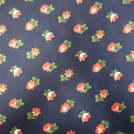 Ткань для платья, плотная х/б, цветочный орнамент, 86х400см. СССР.